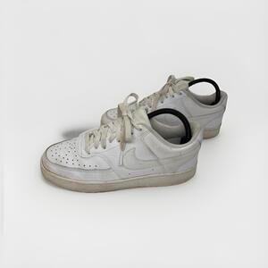 Nike Court Vision Low Triple White Sneakers Size 8 CD5434-100 Women's